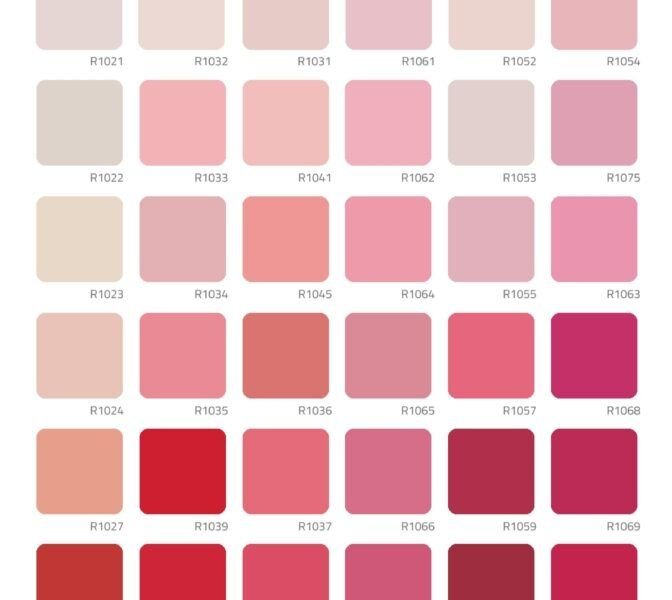 EBE Pinturas - Catálogo de colores (Rojos, rosas y granates)