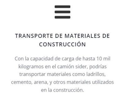 TRANSPORTE DE MATERIALES DE CONSTRUCCIÓN