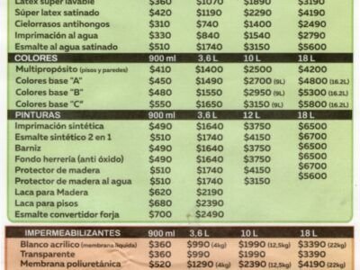 EBE Pinturas - Lista de Precios